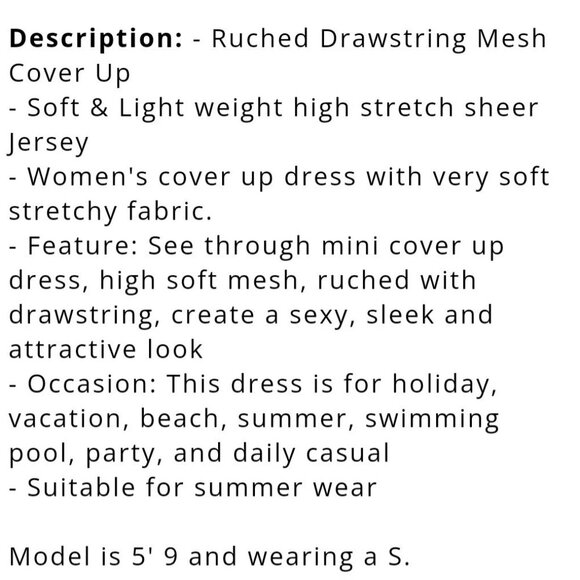 Sheer Mesh Drawstring Cover Up Dress - Picture 3 of 11